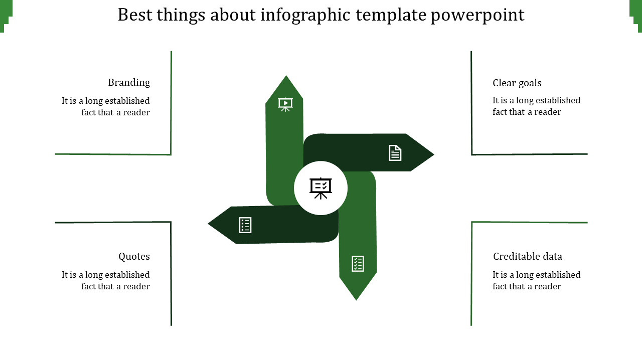 Get Infographic Template PowerPoint Slide-Green Color